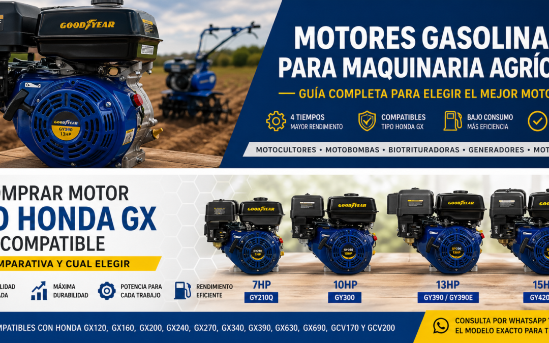 Motores gasolina para maquinaria: guía completa 2026 para elegir el mejor motor